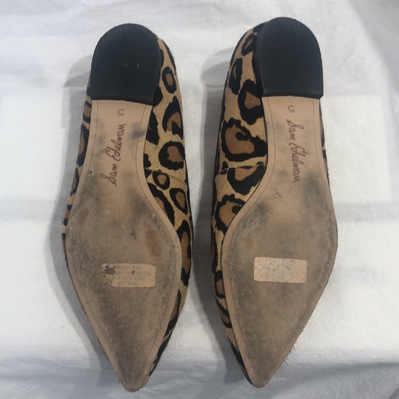 Sam Edelman Rae Leopard Print Pony Hair Flat Sz 5 - Picture 6 of 6